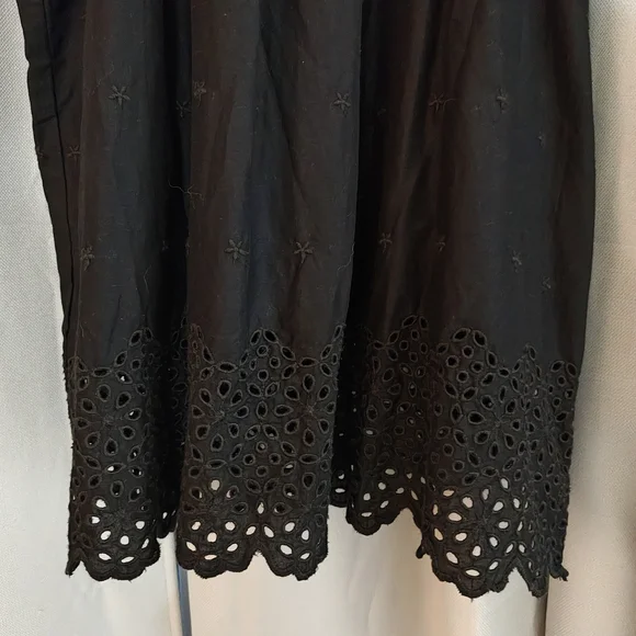 OLD NAVY Black Button-Front Embroidered Peasant Dress - Picture 4 of 5